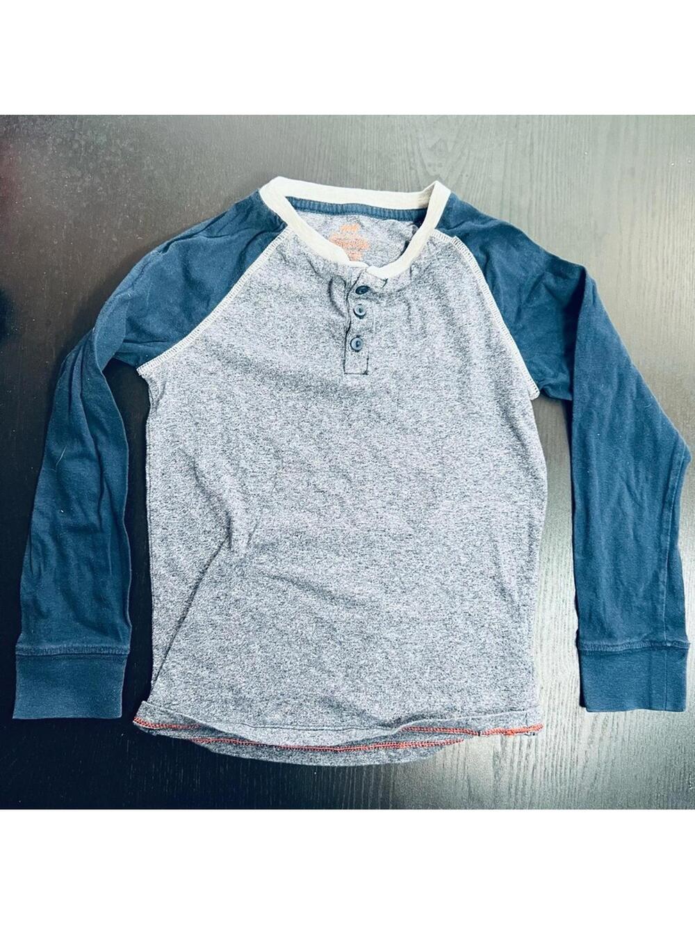 Kids Blue & Gray Long Sleeve Shirt